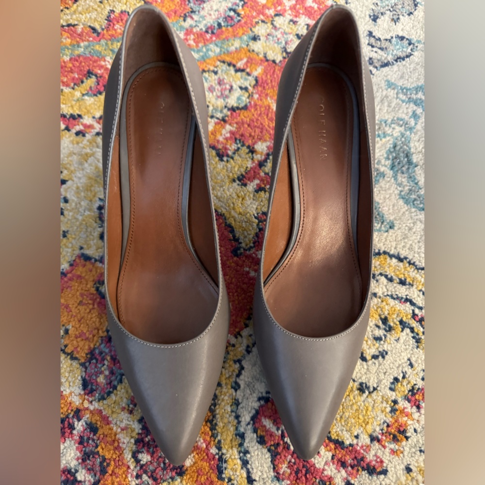 Cole Haan grey leather heels